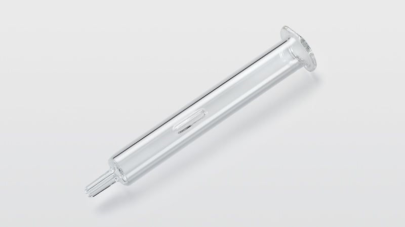 Bypass glass syringe with luer cone